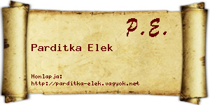 Parditka Elek névjegykártya