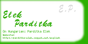 elek parditka business card